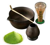 Naqqios Service à thé japonais à matcha - Ensemble de bols à matcha, bol à matcha et Whip Set | Bol à matcha avec spout, matcha Whip, Spoon et Whip Support, kit matcha pour la cérémonie