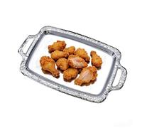 Naqqios Stainless Steel Tray - Large Display Silver Table Decor, Home Kitchen Trays, Charcuterie Serving Trays, Decorative Food Serving Metal Tray For Candy Bread Cake Charcuterie Dessert Fruit Party