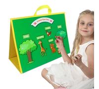 Naqqios Tableau en feutre - Tableau en feutre 16,5 x 12,6 x 0,6 pouces pour salle de classe, tableaux pédagogiques pliants sur les deux côtés | Panneau en feutre pratique pour raconter des histoires