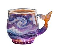 Naqqios Tasse À Café Sirène - Gaufrage Élégant De, Tasse À Café Sirène Au Look Inspiré De | Tassess En Verre Queue De Sirèndd 3D, Pour La Maison, Camping, Dortoir, Hôtel, Appartement
