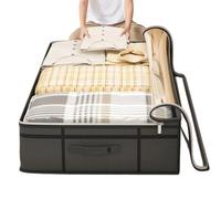 Naqqios Tiroirs sous lit - Conteneurs sous-lit 90L pour dortoir | économie d'espace avec couvercle transparent pour organisation chambre armoire vêtements chaussures linge couverture