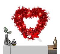 Naqqios Valentines Heart Garland - Light up Heart Wreath Garland | Eye Catching Heart Garland, Battery Operated Valentines Door Wreaths, Heart Shaped Garland for Birthday Backdrop Photography Prop