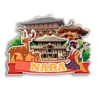 Nara Japan Aimant de réfrigérateur 3D en bois Souvenir de ville Voyage Autocollants de réfrigérateur Maison Cuisine Tableau blanc Décor