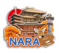Nara Japan Aimant de réfrigérateur en bois 3D Souvenir de ville Décoration de cuisine