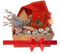 NARAMAKI® Baci Perugina cadeau de Noël rectangulaire + 300 g chocolats Perugina + chapeau de Noël + carte de vœux + branche étoile de Noël (coffret + chapeau)