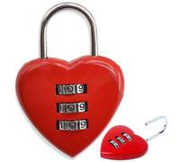 NARAMAKI Cadenas en forme de cœur Dimensions 4 x 5,5 cm - Cadeau Saint Valentin 2025 - Idéal pour valise armoire portail accessoire décoratif - cadenas rouge