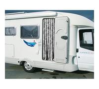 Rideau chenille pour porte camping-car INCASA Coloris - Gris et blanc, Dimension (cm) - 56 x 200