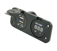 Narbonne Accessoires Socle 2 Prises USB + voltmètre : Encastrable