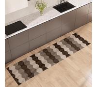 NARCISO Tapis de cuisine antidérapant et lavable 100% vinyle gommé anti-taches, passe-partout de cuisine antidérapant et lavable, tapis de couloir disponibles en différentes mesures (carreaux sable