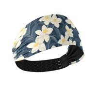 Narcisse Bandeau anti-humidité pour femme Bleu marine Bandeau élastique pour le maquillage, le yoga, la randonnée, le sport athlétique