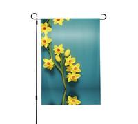 Narcisse Drapeau de jardin double face 71,1 x 101,6 cm (léger) - Décoration imprimée vibrante pour cour, jardin, terrasse ou porche