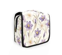 Narcisse Lavande et Beigravel Organiseur de maquillage avec crochet de suspension Sac étanche pour articles de toilette randonnée