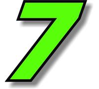 NARDEDP Autocollant de voiture numéro vert avec bordure noire, numéro de course à faire soi-même 0-1-2-3-4-5-6-7-8-9