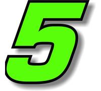 NARDEDP Autocollant de voiture numéro vert avec bordure noire, numéro de course à faire soi-même 0-1-2-3-4-5-6-7-8-9