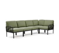 NARDI canapé pour extérieur KOMODO 5 (Anthracite / Jungle - Polypropylène fibre de verre et tissu Sunbrella)