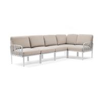NARDI canapé pour extérieur KOMODO 5 (Blanc / Panama - Polypropylène fibre de verre et tissu Tech)
