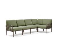 NARDI canapé pour extérieur KOMODO 5 (Tortourelle / Jungle - Polypropylène fibre de verre et tissu Sunbrella)