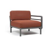 NARDI fauteuil élément terminal MAXIMO (Basalte / Cannelle - Fibre de verre régénérée, polypropylène et tissu Sunbrella hydrofuge)