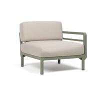NARDI fauteuil élément terminal MAXIMO (Cactus / Perle - Fibre de verre régénérée, polypropylène et tissu Sunbrella hydrofuge)