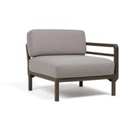 NARDI fauteuil élément terminal MAXIMO (Terre / Lave - Fibre de verre régénérée, polypropylène et tissu Sunbrella hydrofuge)