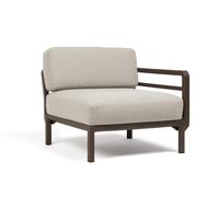 NARDI fauteuil élément terminal MAXIMO (Terre / Perle - Fibre de verre régénérée, polypropylène et tissu Sunbrella hydrofuge)