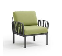 NARDI fauteuil pour l'extérieur KOMODO (Anthracite / Avocat - Polypropylène fibre de verre et tissu Sunbrella)