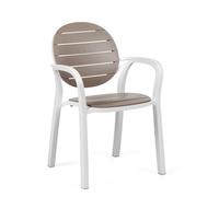 NARDI set de 2 fauteuils PALMA pour extérieur GARDEN COLLECTION (Blanc / Tourterelle - Polypropylène)