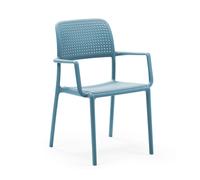 NARDI set de 4 chaises avec accoudoirs BORA pour extérieur CONTRACT COLLECTION (Bleu clair - Polypropylène)