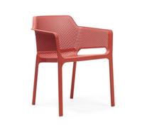 NARDI set de 4 chaises avec accoudoirs pour extérieur NET (Corail - Polypropylène PRV)