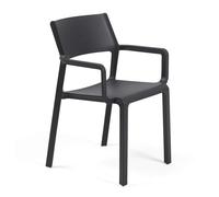 NARDI set de 4 chaises avec accoudoirs pour extérieur TRILL ARMCHAIR (Anthracite - Polypropylène PRV)