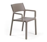 NARDI set de 4 chaises avec accoudoirs pour extérieur TRILL ARMCHAIR (Gris tourterelle - Polypropylène PRV)