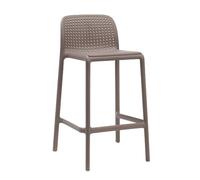 NARDI set de 4 tabourets pour l'extérieur LIDO MINI (Gris tourterelle - Polypropylène PRV)