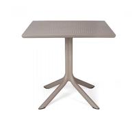 NARDI table carré pour l'extérieur CLIP 80 (Gris tourterelle - Fibre de verre polypropylène et DurelTOP)