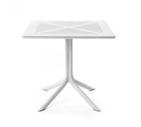 NARDI table carré pour l'extérieur CLIPX 80 (Blanc - Fibre de verre polypropylène et DurelTOP)