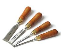 Narex Ciseaux à Bois à Bord de Qualité Supérieure au Manche en Bois de Charme Poli (Ensemble de 4 Pièces)