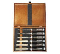Narex Ensemble de Ciseaux à Bois à Bord Bisoté dans Coffret en Bois, Jeu de 6 Pièces