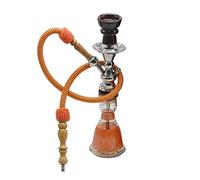 Narguilé narguilé traditionnel égyptien sans nicotine, 35 cm, kit complet avec sac de transport (orange)