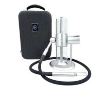 Narguilé portable - Chicha à gravité 360° en verre et aluminium - narguilé avec mallette pour herbe (gris)
