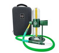 Narguilé portable - Chicha à gravité 360° en verre et aluminium - narguilé avec mallette pour herbe (vert)