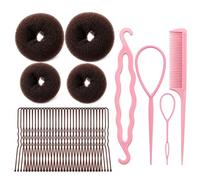 NARHOR Machine à pain donut, 4PCS Cheveux Donuts Chignons et 30 Épingles à Cheveux 4 accessoires indispensables pour les coiffures, Machine à Chignon pour les Danseurs, les Filles et les, 6+8CM