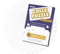 Nariolar Colle pour Puzzle, 64 Feuilles de Colle, Conservation de 8x1000 Pièces de Puzzle, Facile à Conserver en Quelques Minutes