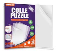 Nariolar Ultra-Adhérent Transparent Colle Puzzle pour 2x1000 Pièces de Puzzle,16 Feuilles de Conservation Facile en Quelques Minutes