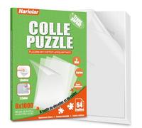 Nariolar Ultra-Adhérent Transparent Colle Puzzle pour 8x1000 Pièces de Puzzle,64 Feuilles de Conservation Facile en Quelques Minutes