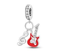 NARMO 925 Sterling Silver femmes guitare pendentif Pandora bracelet perles originales pendentif
