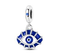 NARMO Pandora bracelet charme 925 argent sterling charme bleu Evil Eye danger pendentif