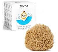 NAROA Éponge de bain naturelle pour bébé, coffret cadeau |Éponge de mer douce en laine de qualité supérieure pour bébé|Indispensable pour le bain des nouveau-nés| Durable et sans plastique (1 paquet)