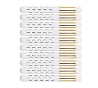 Naroote 10 Pièces Précises Brosses à Shampoing pour Cils Confortables pour un Nettoyage en Profondeur du Nez Brosse de Lavage pour Utilisation Universelle Tube doré Manche en Aluminium Acrylique