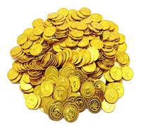 Naroote 100 Pièces Les Enfants Pirate Trésor Jouets Accessoires de Jeu de Chasse au Trésor Pièce de Simulation Réutilisable Durable pour Les Fêtes de Récompense en Famille Accessoires de Scène pour