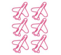 Naroote 100 Pièces Trombones en Forme d'avion, Pinces Métalliques Amusantes et Mignonnes de Prévention de la Rouille pour la Fabrication de Cartes de Scrapbooking, avec Processus de Placage (PINK)