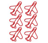 Naroote 100 Pièces Trombones en Forme d'avion, Pinces Métalliques Amusantes et Mignonnes de Prévention de la Rouille pour la Fabrication de Cartes de Scrapbooking, avec Processus de Placage (rouge)